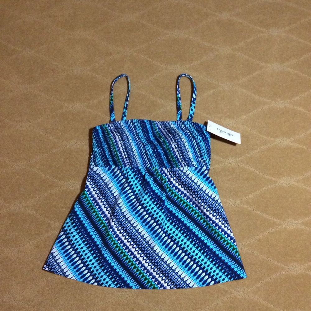 Swimsuits For All NWT Smocked Bandeau Swim Top, 8